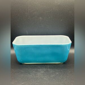 Pyrex USA Vintage Blue Refrigerator Dish Fridgie 0502 Ovenware Kitchenware Decor